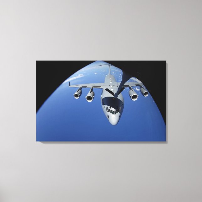 A C-17 Globemaster III receives fuel 2 Canvas Print (Front)