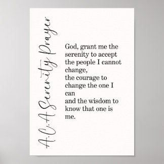 A.C.A. Prayer Typography Wall Art Print