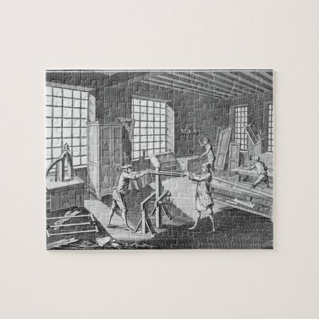 A cabinet maker's workshop, from the 'Encyclopedie Jigsaw Puzzle (Horizontal)