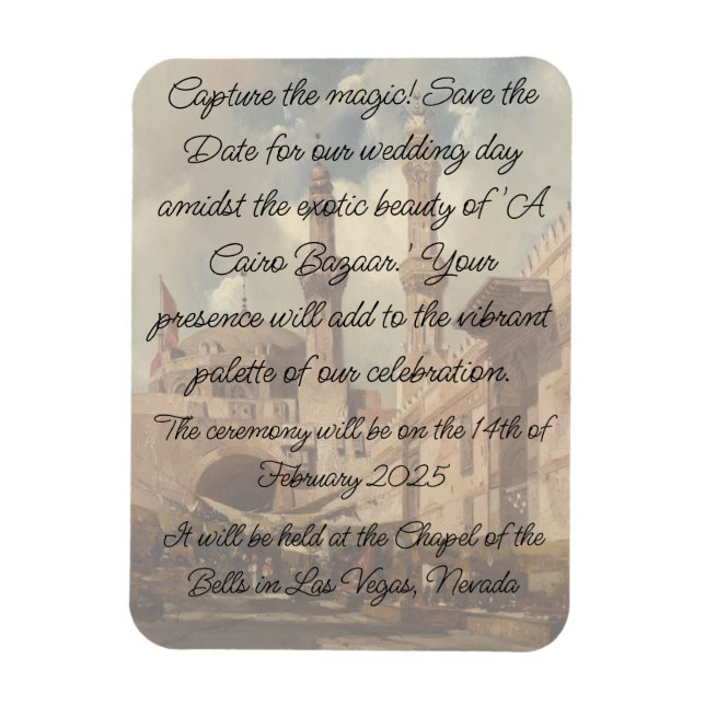 'A Cairo Bazaar' save the date  Magnet (Vertical)