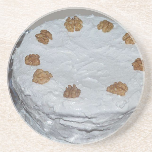 A cake with frosting coaster (Front)