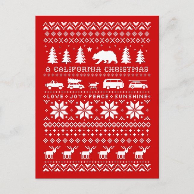 A California Christmas - Love Joy Peace Sunshine Holiday Postcard (Front)