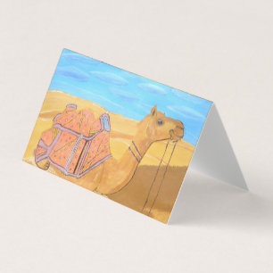 A camel business card folded
