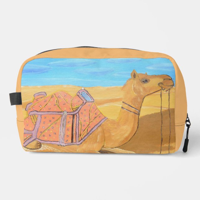 A camel toiletry bag  (Front)
