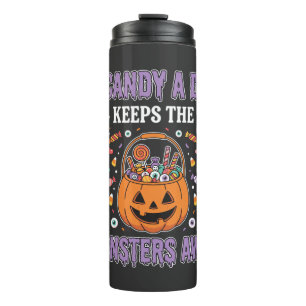 A Candy A Day Halloween T Shirt Design Thermal Tumbler