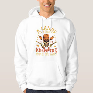 A Candy a Day Keeps the Monsters Away Halloween Sk Hoodie