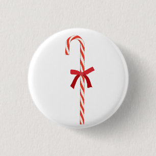 A Candy Cane 3 Cm Round Badge