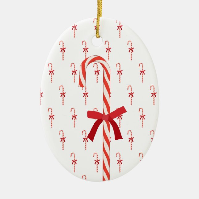A Candy Cane Ceramic Tree Decoration (Front)