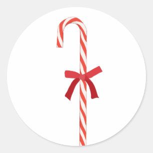A Candy Cane Classic Round Sticker