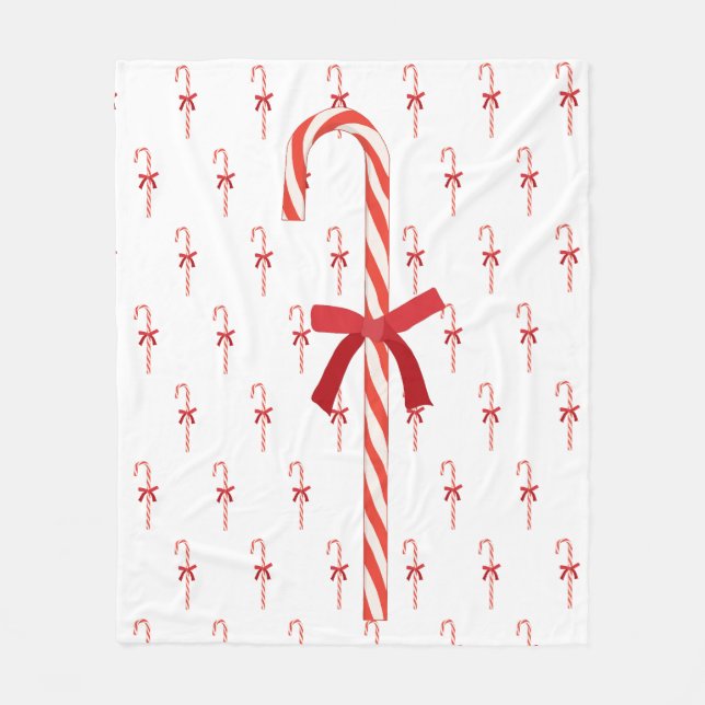 A Candy Cane Fleece Blanket (Front)