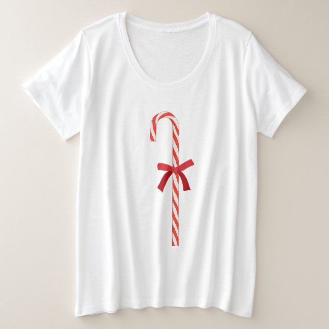 A Candy Cane Plus Size T-Shirt (Design Front)