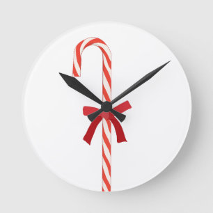 A Candy Cane Round Clock