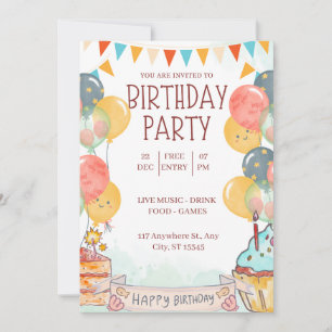 A Candy-Coloured Birthday Celebration invitation