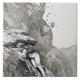 A Cannonade on the Matterhorn, 1862, from 'The Asc Tile