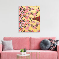 A captivating oriental pattern adorned with red fl