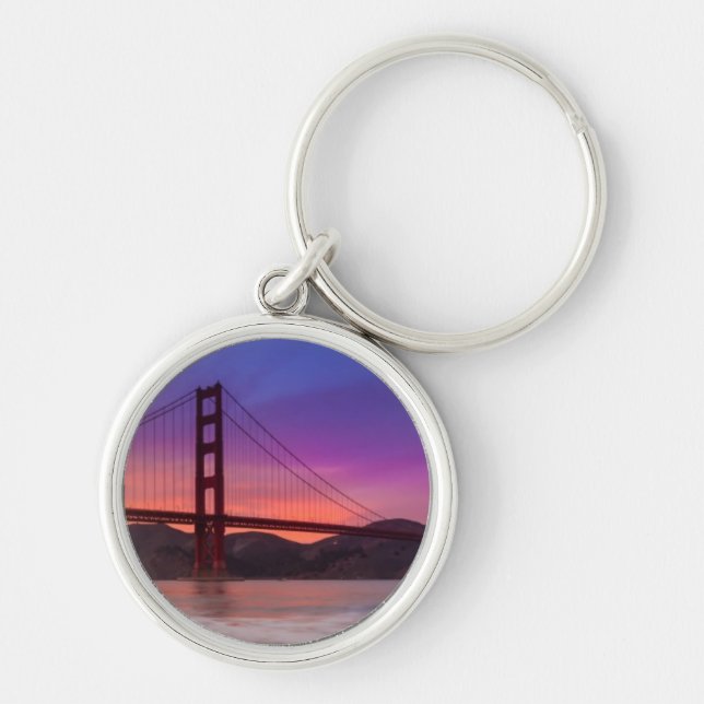 A capture of San Francisco's Golden Gate Bridge Key Ring (Front)