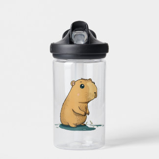 a capybara at the watering hole water bottle