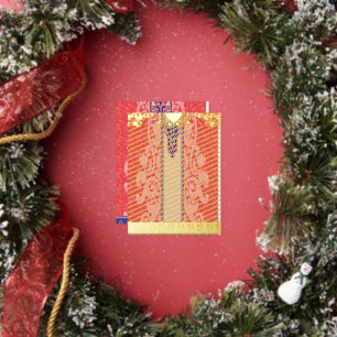 a card with a red heart on it