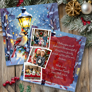A Cardinal Christmas 3 Photo Template Personalised