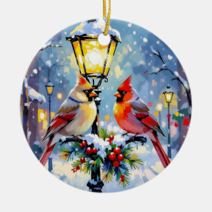A Cardinal Christmas Photo Template Personalized Ceramic Tree Decoration