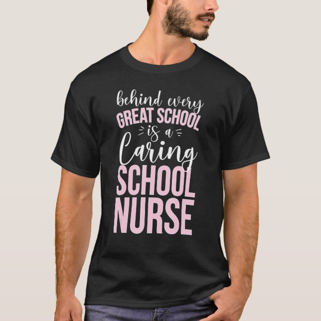 A Caring School Nurse Appreciation School Nursing T-Shirt (Front)