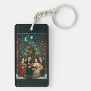 A Carol Beneath the Crescent Moon Key Ring