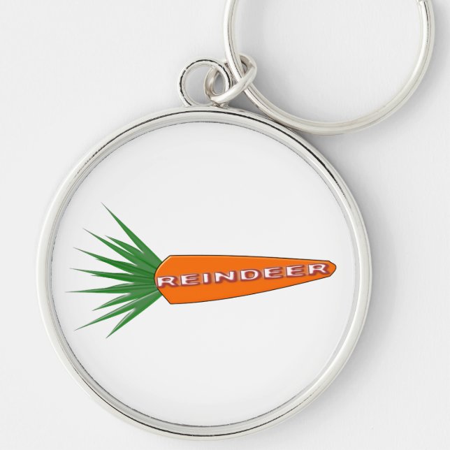 A Carrot for Christmas Reindeer Keychain (Front)