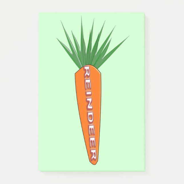 A Carrot for Christmas Reindeer Post it notes Pad (Front)