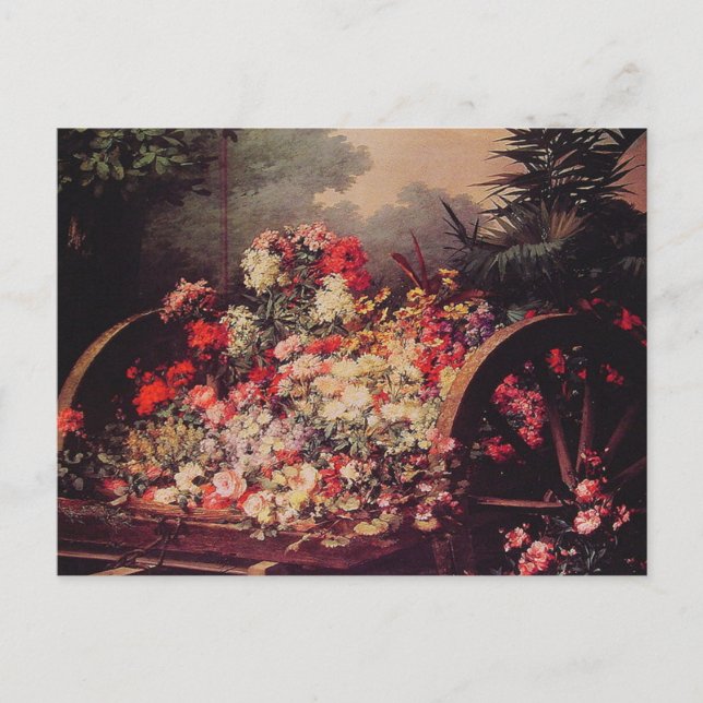 A Cart of Flowers Postcard (Front)