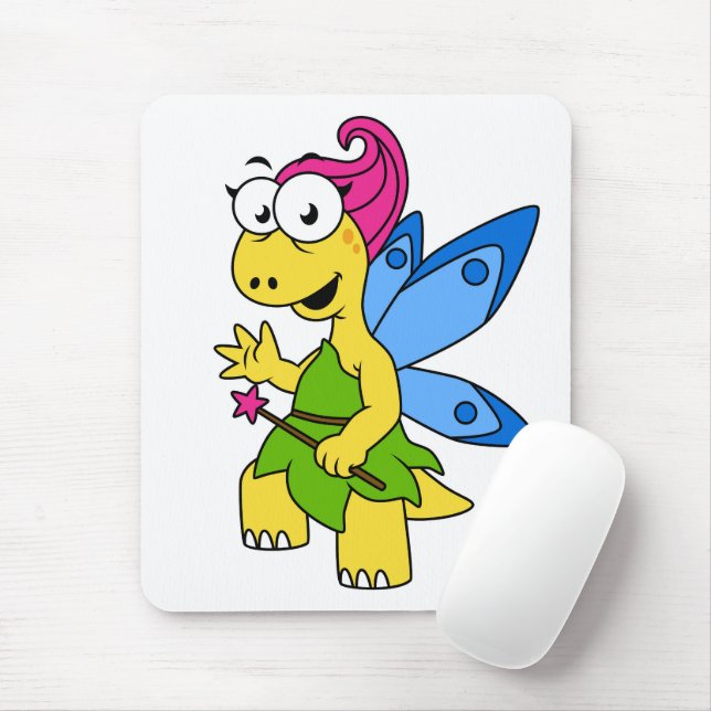 A Cartoon Fairysaur Dinosaur. Mouse Pad (With Mouse)