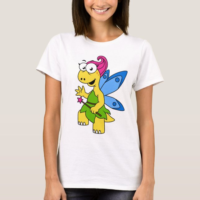 A Cartoon Fairysaur Dinosaur. T-Shirt (Front)