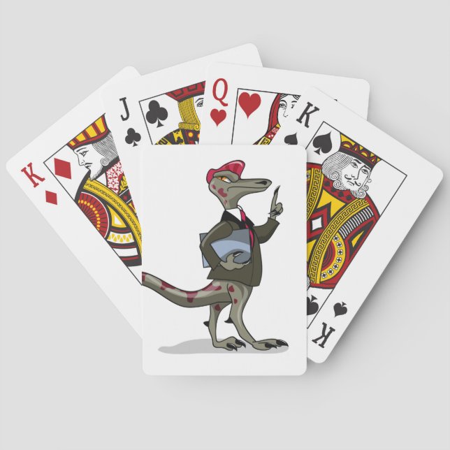A Cartoon Iguanodon Clerk. Playing Cards (Back)