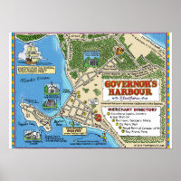 A cartoon map of Governor's Harbour, Bahamas