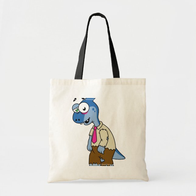 A Cartoon Parasaurolophus Dressed Up As A Zombie. Tote Bag (Front)