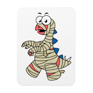 A Cartoon Stegosaurus Dressed Up As A Mummy. Magnet