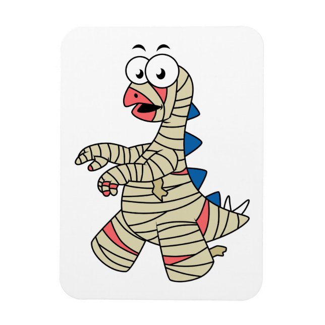A Cartoon Stegosaurus Dressed Up As A Mummy. Magnet (Vertical)