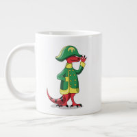 A Cartoon Tyrannosaur Rex Dressed As Napoleon.