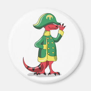 A Cartoon Tyrannosaur Rex Dressed As Napoleon. Magnet