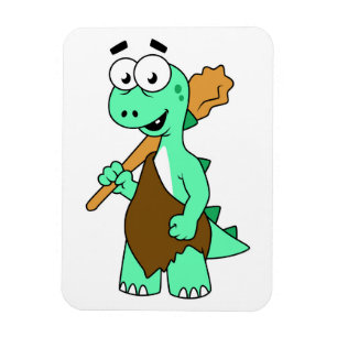 A Cartoon Tyrannosaurus Rex Caveman. Magnet
