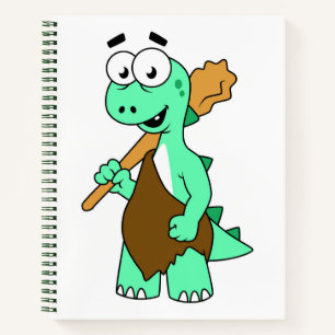 A Cartoon Tyrannosaurus Rex Caveman. Notebook