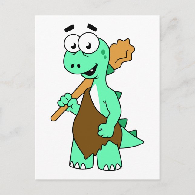 A Cartoon Tyrannosaurus Rex Caveman. Postcard (Front)