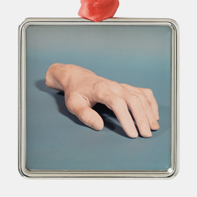 A cast of the hand of Frederic Chopin Metal Tree Decoration (Front)