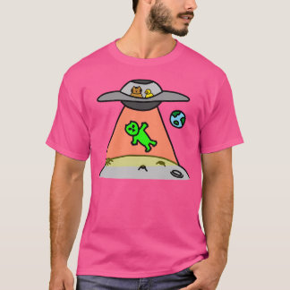 A Cat And A Duck In The Ufo T-Shirt