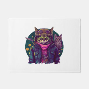 A Cat And An Owl Doormat