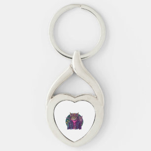 A Cat And An Owl Key Ring