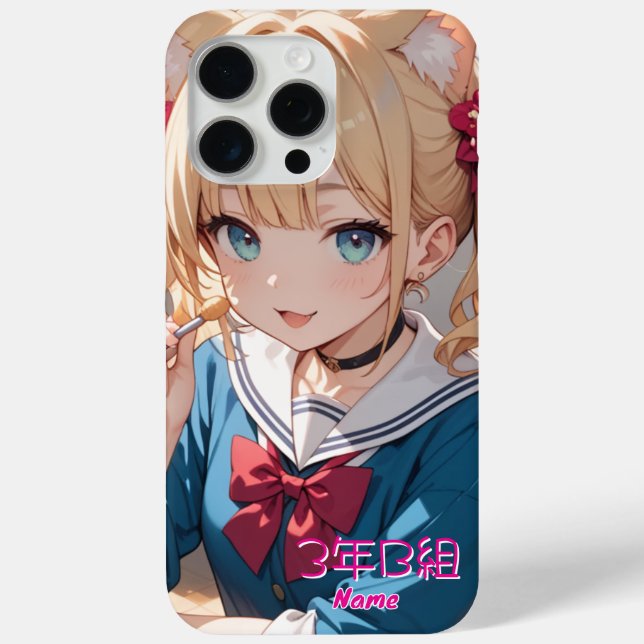 A Cat-Ear Girl at School Case-Mate iPhone Case (Back)