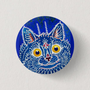 A cat in gothic style by Louis Wain  3 Cm Round Badge