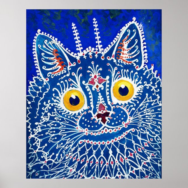 A cat in gothic style by Louis Wain  Poster (Front)