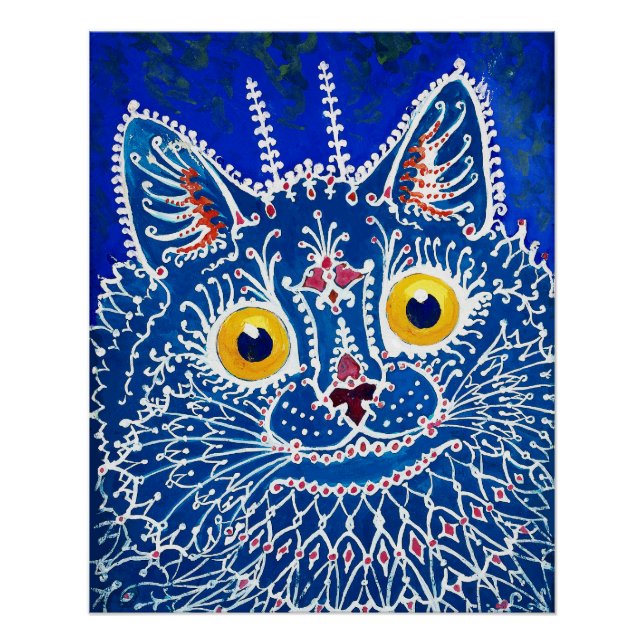 A cat in gothic style by Louis Wain  Poster (Front)