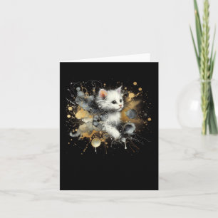 A Cat In The Black Night Sticker Card